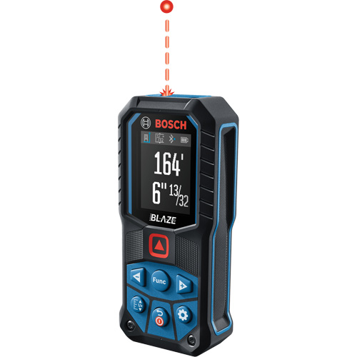 BLAZE Red Beam Laser Measure, 0' - 165' (0 m - 50.2 m) Range, Digital (Electronic) Cam Industrial