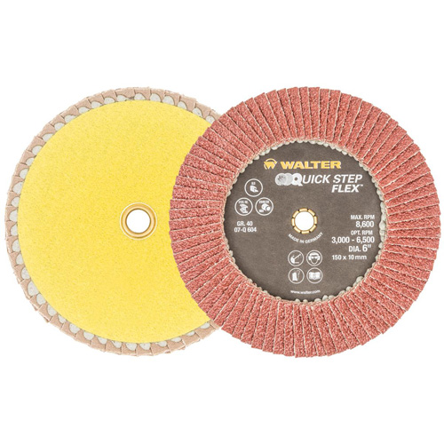 QUICK-STEP FLEX Flap Disc, 6" x Type 29, 40 Grit, Aluminum Oxide Cam Industrial