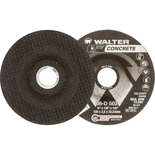 Depressed Centre Grinding Wheels - Concrete Type 27, 5" x 1/8", 7/8" Arbor, Type 27 Cam Industrial