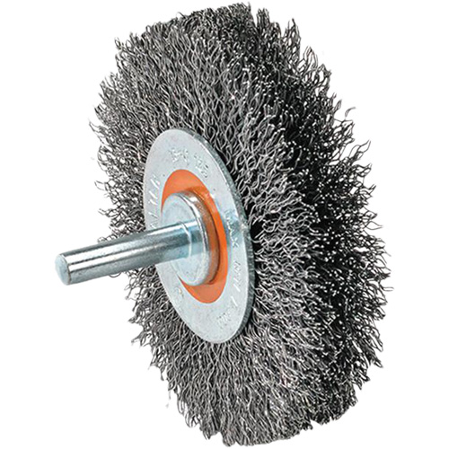 Brosse mont&eacute;e &agrave; fil, 1-3/8" dia., Fils 0,008", Arbre 1-1/4" Cam Industrial