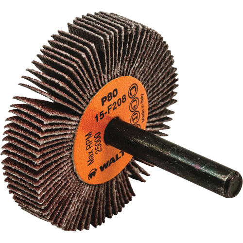 Flap Wheels-Coolcut Flap Wheels, Aluminum Oxide, 80 Grit, 2" x 3/8" x 1/4" Cam Industrial