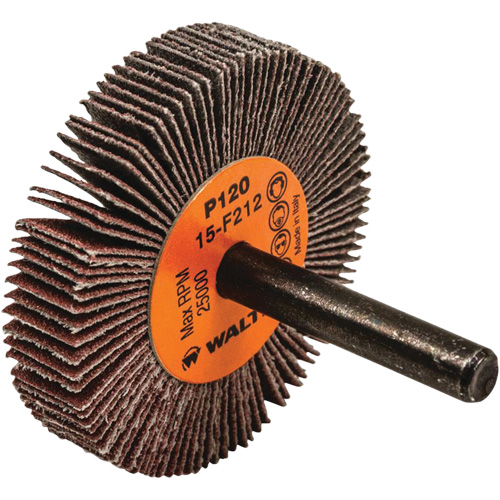 Flap Wheels-Coolcut Flap Wheels, Aluminum Oxide, 120 Grit, 2" x 3/8" x 1/4" Cam Industrial