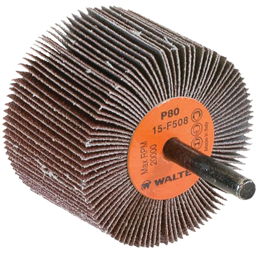 Flap Wheels-Coolcut Flap Wheels, Aluminum Oxide, 80 Grit, 2-1/2" x 1-1/2" x 1/4" Cam Industrial