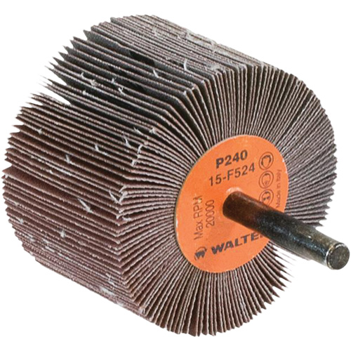 Flap Wheels-Coolcut Flap Wheels, Aluminum Oxide, 240 Grit, 2-1/2" x 1-1/2" x 1/4" Cam Industrial