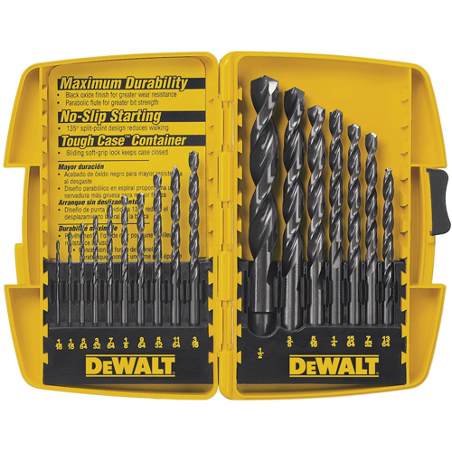 Jobber Drill Bit Set, 17 Pieces, High Speed Steel Cam Industrial