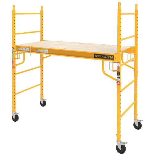 Mobile Work Scaffolding - Maxi Square Scaffolding, Steel Frame, 74" D x 74" H Cam Industrial
