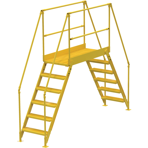 Crossover Ladder, 128" Overall Span, 60" H x 60" D, 24" Step Width Cam Industrial
