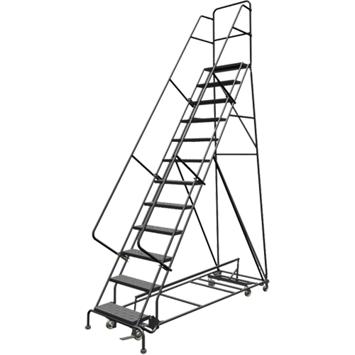 &eacute;chelles roulantes multidirectionnelles, 12 marches, Largeur de la marche 24", Hauteur de la plateforme 120", Acier Cam Industrial