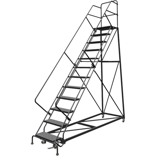 &eacute;chelles en angle de s&eacute;curit&eacute;, 12 marches, Perfor&eacute;, Inclinaison 50°, Hauteur 120" Cam Industrial