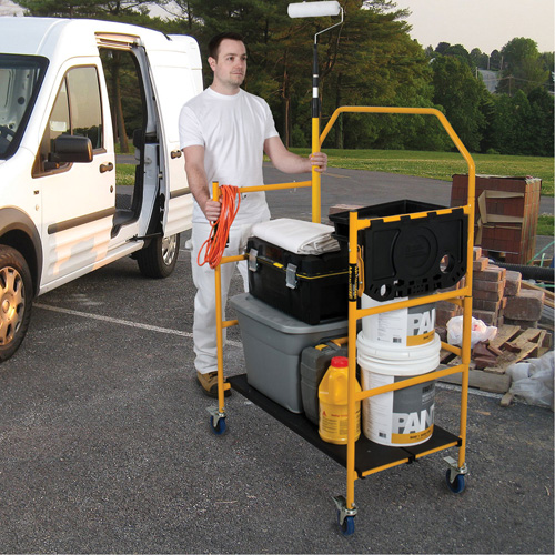 nsemble d'&eacute;chafaudage &agrave; montant de s&eacute;curit&eacute; & tablette pour outils de 4' Jobsite Series, Cadre Acier, 49-1/2" p x 57-3/4" h Cam Industrial