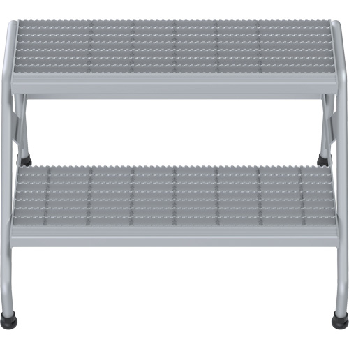 Aluminum Step Stand, 2 Step(s), 32-13/16" W x 24-9/16" L x 20" H, 500 lbs. Capacity Cam Industrial