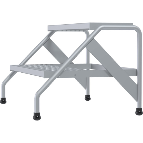 Aluminum Step Stand, 2 Step(s), 32-13/16" W x 24-9/16" L x 20" H, 500 lbs. Capacity Cam Industrial
