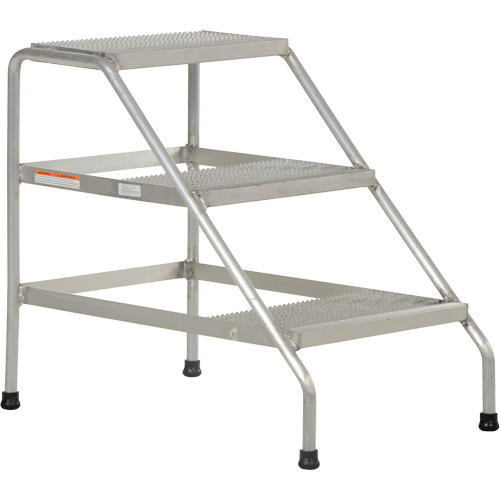 Escabeau en aluminium, 3 marche(s), 22-13/16" la x 34-9/16" lo x 30" h, Capacit&eacute; 500 lb Cam Industrial