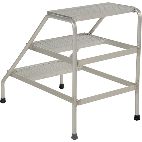 Escabeau en aluminium, 3 marche(s), 22-13/16" la x 34-9/16" lo x 30" h, Capacit&eacute; 500 lb Cam Industrial
