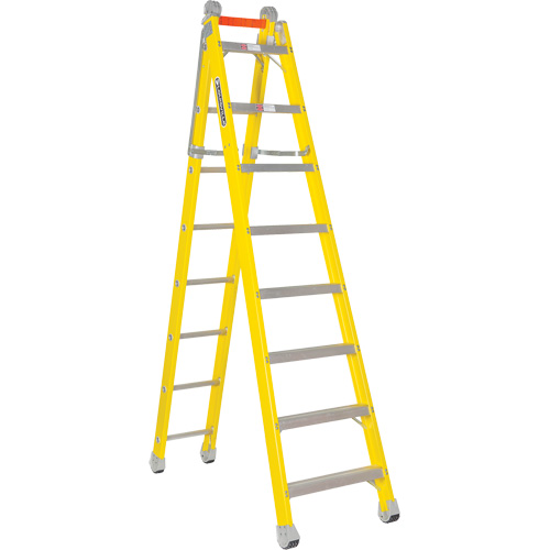 Step to Straight Ladder, 13.8', Fibreglass, 375 lbs., CSA Grade 1AA Cam Industrial