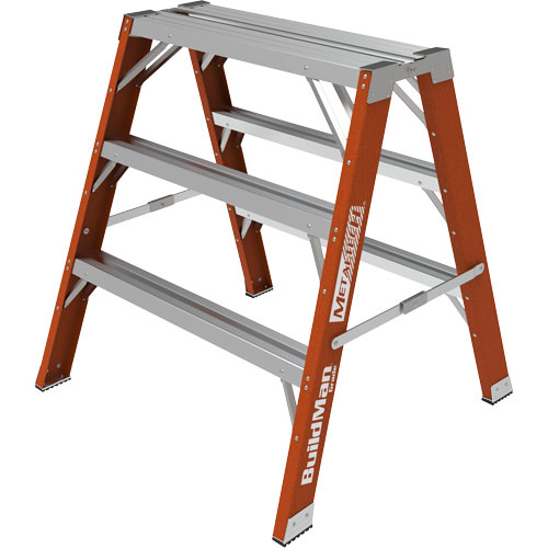 Escabeau chevalet &eacute;tabli Buildman, 3' ha x 34,75" la x 33,25" pr, Capacit&eacute; de 300 lb, Fibre de verre Cam Industrial