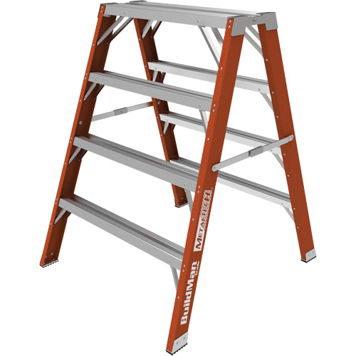 Escabeau chevalet &eacute;tabli Buildman, 4' ha x 36,25" la x 40,5" pr, Capacit&eacute; de 300 lb, Fibre de verre Cam Industrial