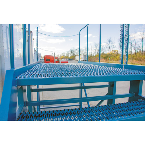 Snow Ladder, Steel, 10 Steps, 99" H, 85-1/2" D, 48" Step, Serrated Cam Industrial