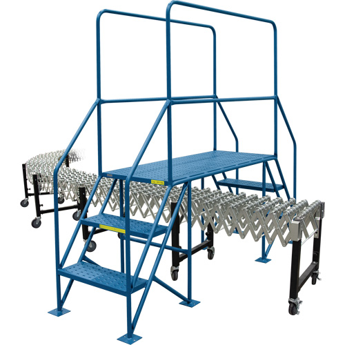 Crossover Ladder, 35-1/2" Overall Span, 31-1/2" H x 22" D, 22" Step Width Cam Industrial