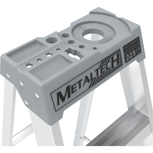 Step Ladder with Paint Tray, 10', Aluminum, 225 lbs. Capacity, Type 2 Cam Industrial