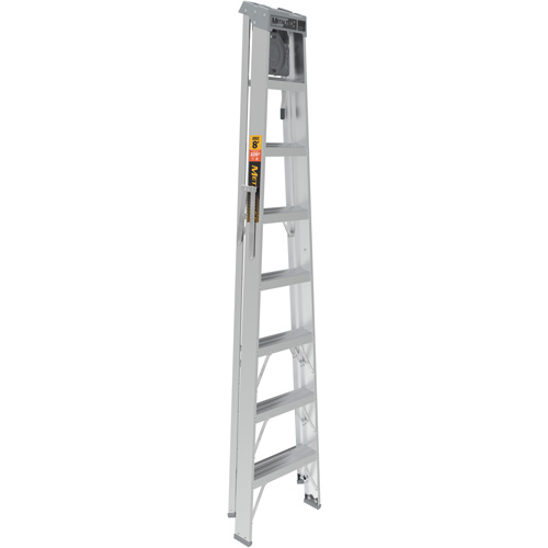 Step Ladder with Paint Tray, 8', Aluminum, 225 lbs. Capacity, Type 2 Cam Industrial