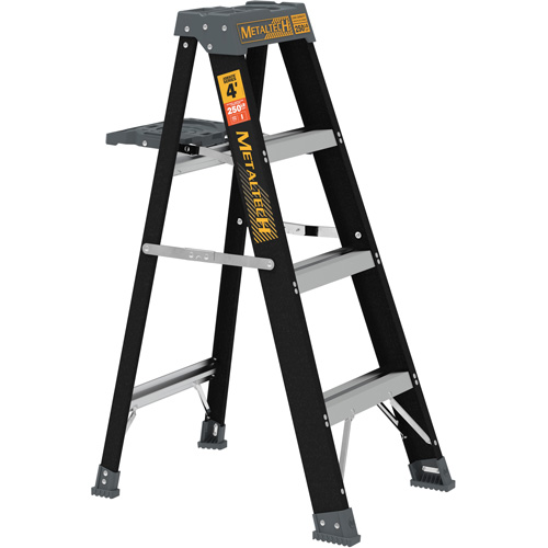 Step Ladder with Paint Tray, 4', Fibreglass, 250 lbs. Capacity, Type 1 Cam Industrial