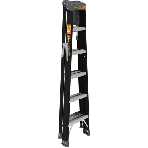Step Ladder with Paint Tray, 6', Fibreglass, 250 lbs. Capacity, Type 1 Cam Industrial