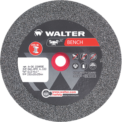 Bench Grinding Wheels, 6" x 3/4", 1" Arbor, 1 Cam Industrial