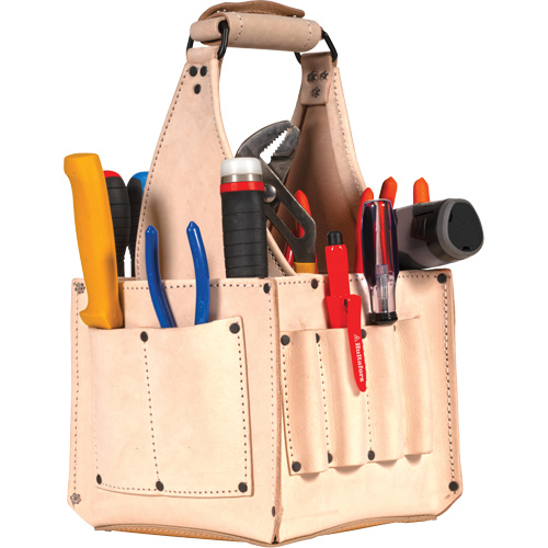 Electrical & Maintenance Tool Pouches, Leather, 17 Pockets, Beige Cam Industrial