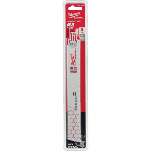 Lame The Torch Ice Hardened Sawzall, Bim&eacute;tal, 10 Dents par pouce, 9" lo x 1" la Cam Industrial