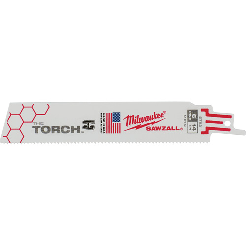 The Torch Sawzall&reg; Blades, Bi-Metal, 14 TPI, 6" L x 1" W Cam Industrial