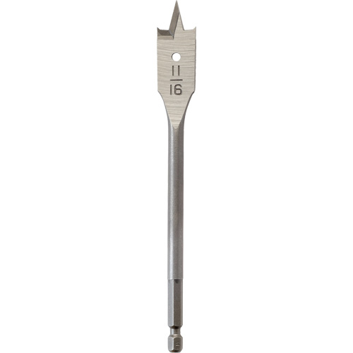 Flat Boring Bit, 11/16" Diameter, 1/4" Hex Shank, 6-1/8" Length Cam Industrial