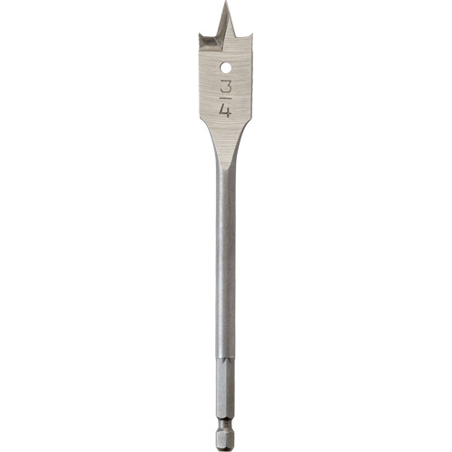 Flat Boring Bit, 3/4" Diameter, 1/4" Hex Shank, 6" Length Cam Industrial