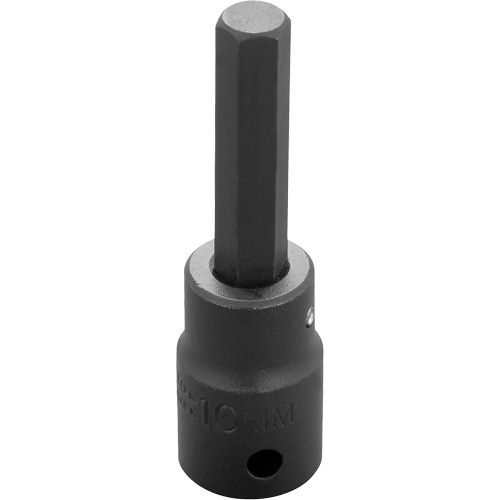 Socket Bit, Hex, 10 mm x 3-1/4" L, 1/2" Drive Cam Industrial