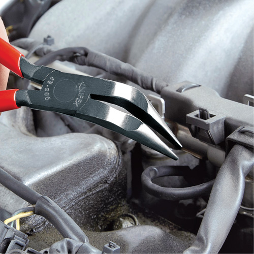 8" Long Nose 70° Angled Pliers without Cutter Cam Industrial