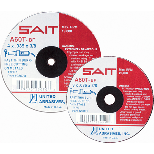 Meule &agrave; tronçonner, 5" x 0,045", Arbre de 7/8", Type 27, Oxyde d'aluminium/C&eacute;ramique, 12 200 Tr/min Cam Industrial
