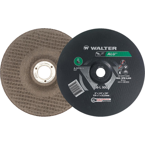 Aluminium Depressed Centre Grinding Wheels, 9" x 1/4", 7/8" Arbor, Type 27 Cam Industrial