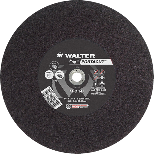 Portacut High Speed Cut-Off Wheel, 14" x 1/8", 7/8" Arbor, Type 1, Silicon Carbide, 5400 RPM Cam Industrial