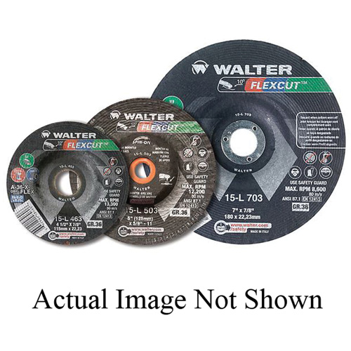 FLEXCUT Grinding Wheel, 3", 36 Grit, Aluminum Oxide, 3/8", 20400 RPM, Type 29 Cam Industrial