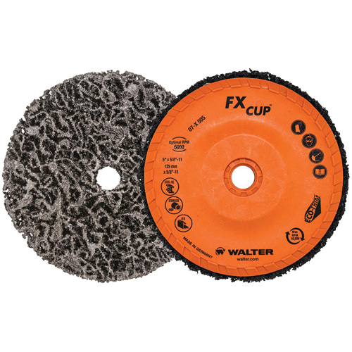 FX Cleaning Cup Disc, 5" Dia., Aluminum Oxide Cam Industrial