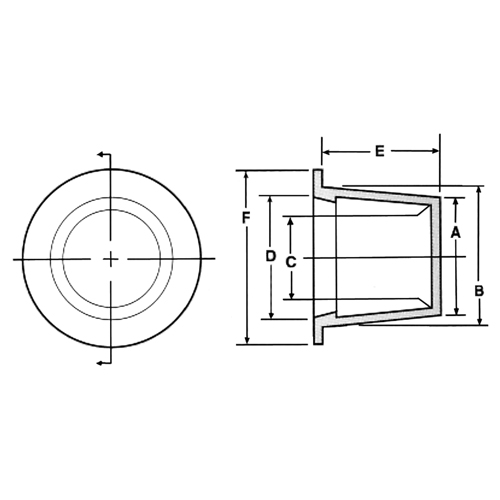 Bouchon en plastique, 1/2" dia. Cam Industrial