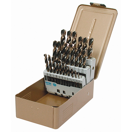 Jobber Length Drill Set, 15 Pieces, High Speed Steel Cam Industrial