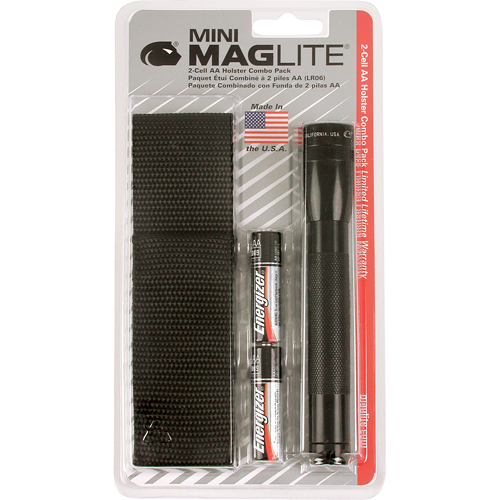 Mini&reg; Flashlights, Incandescent, 14 Lumens, AA Batteries Cam Industrial
