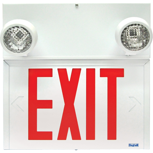 Stella Combination Signs - Exit, LED, Hardwired, 12-1/8" L x 12-1/2" W, English Cam Industrial