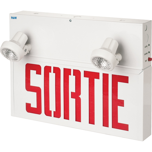 Stella Combination Signs - Sortie, LED, Hardwired, 17-1/2" L x 12-1/2" W, French Cam Industrial