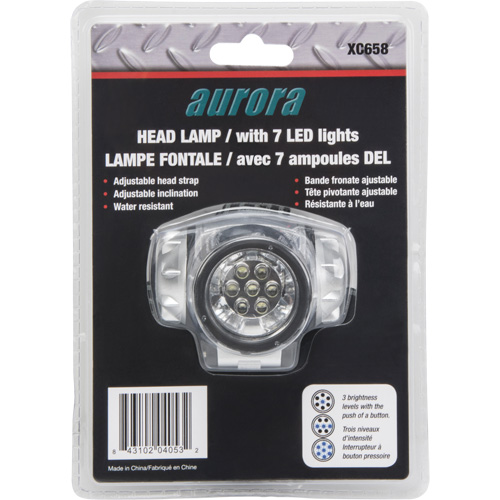 Headlamp, LED, 28 Lumens, 20 Hrs. Run Time, AAA Batteries Cam Industrial