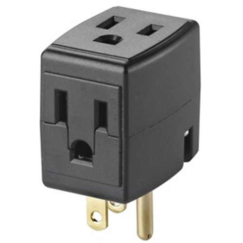 Grounded Triple Cube, 3 Outlet(s), None, 15 Amps, 1875 W, 125 V Cam Industrial