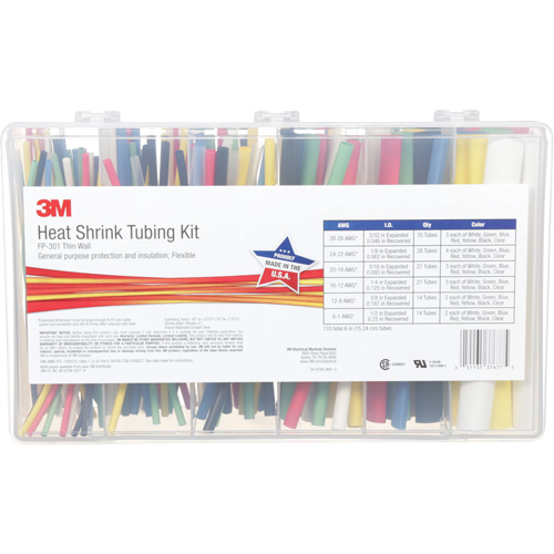 Heat Shrink Tubing, Thin Wall, 6", 0.5" (1.27cm) - 0.0938" (0.24cm) Cam Industrial
