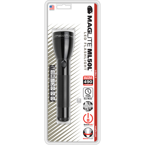 Flashlight, LED, 490 Lumens, C Batteries Cam Industrial