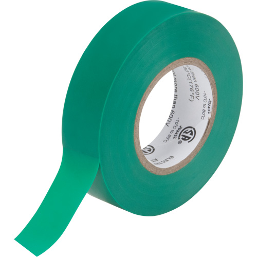 Electrical Tape, 19 mm (3/4") x 18 M (60'), Green, 7 mils Cam Industrial